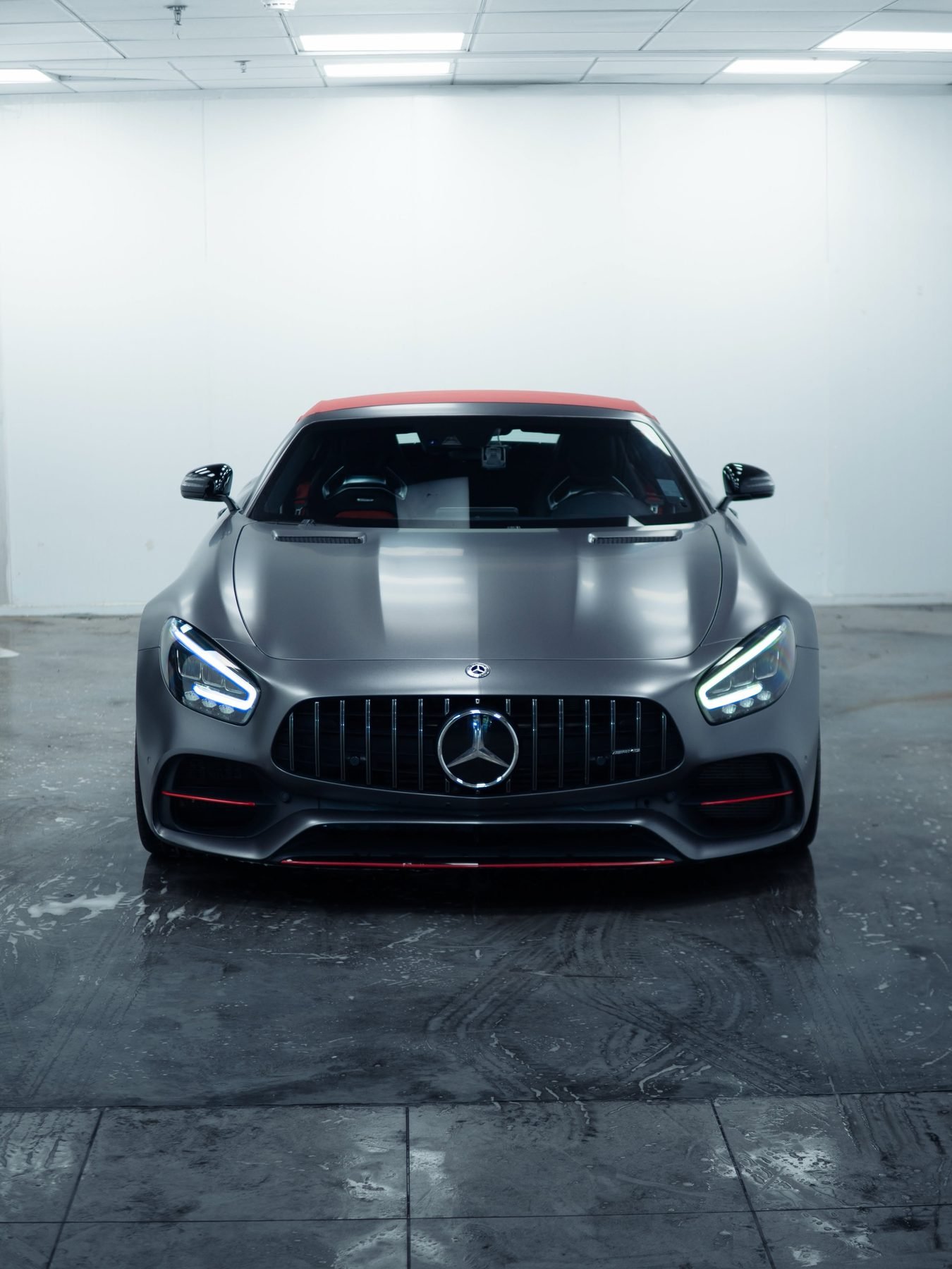 מרצדס AMG GT S אפור מט מקדימה אחרי ציפוי ננו יעודי למט
